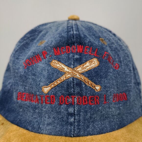 Nissin Men's John P. McDowell Field Dedication Hat Blue Tan Vintage 2000 Y2K - Picture 4 of 12